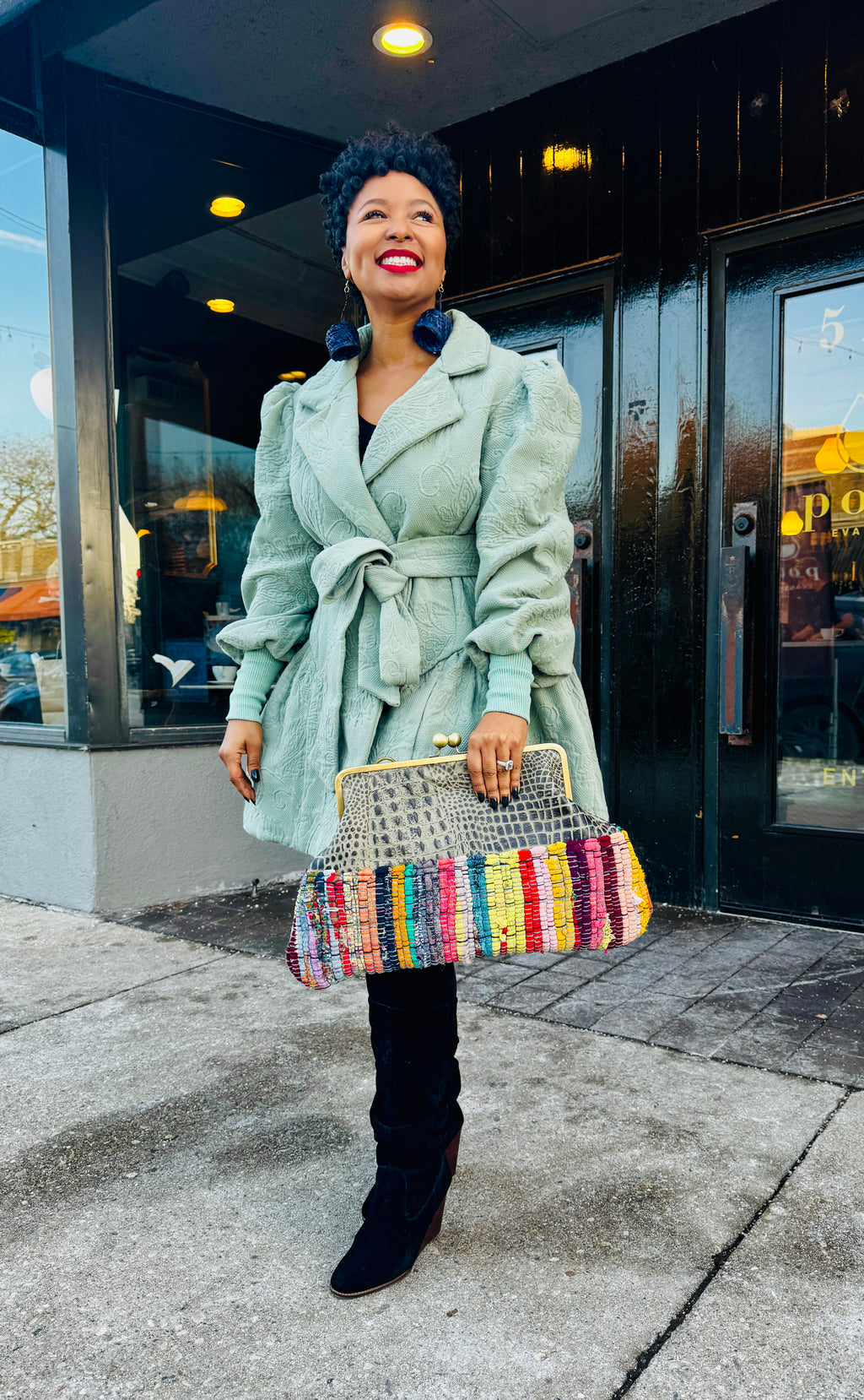 Textile Kiss Clutch