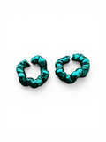 Green Metallic Marshmallow Earrings (large)