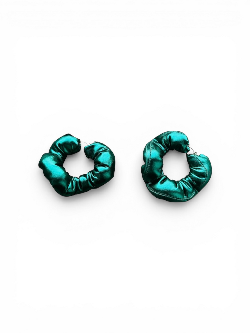 Green Metallic Marshmallow Earrings (med)