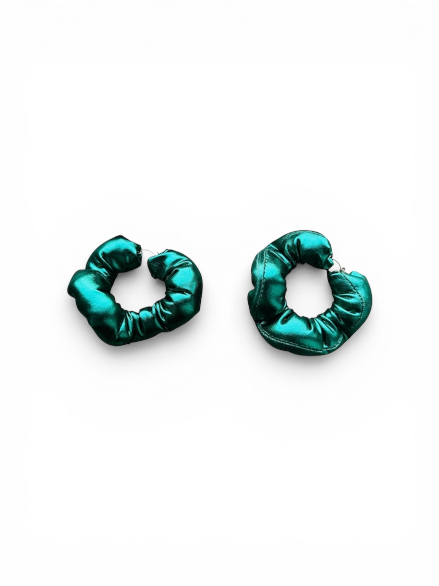 Green Metallic Marshmallow Earrings (med)